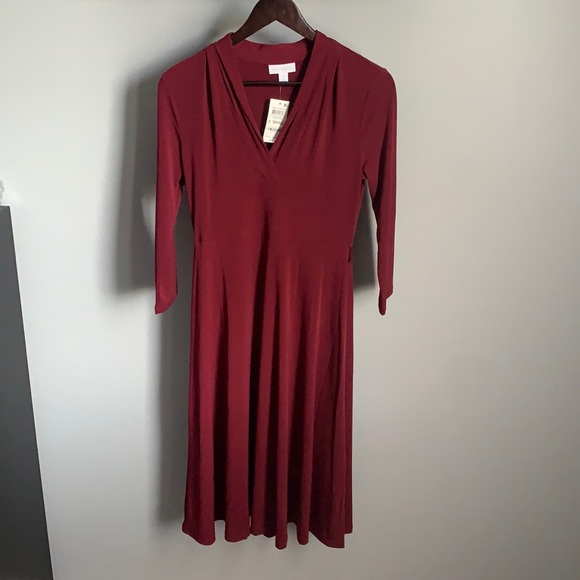 Nwt Charter Club Ladies Dark Red Dress 